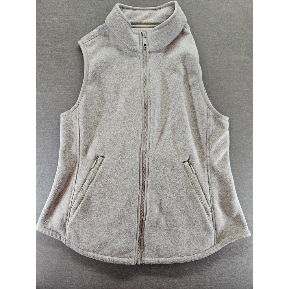 Ridgecut Toughwear Womens Fleece Vest Small Gray Full Zip Mock Neck Outdoor